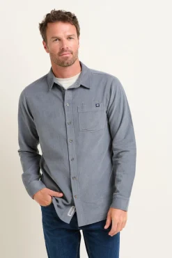 Brakeburn Corduroy Shirt Blue New