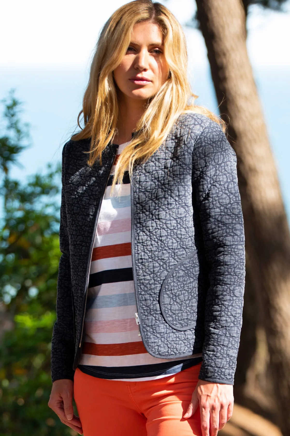 Brakeburn Cotton Quilted Liner Jacket Navy Sale