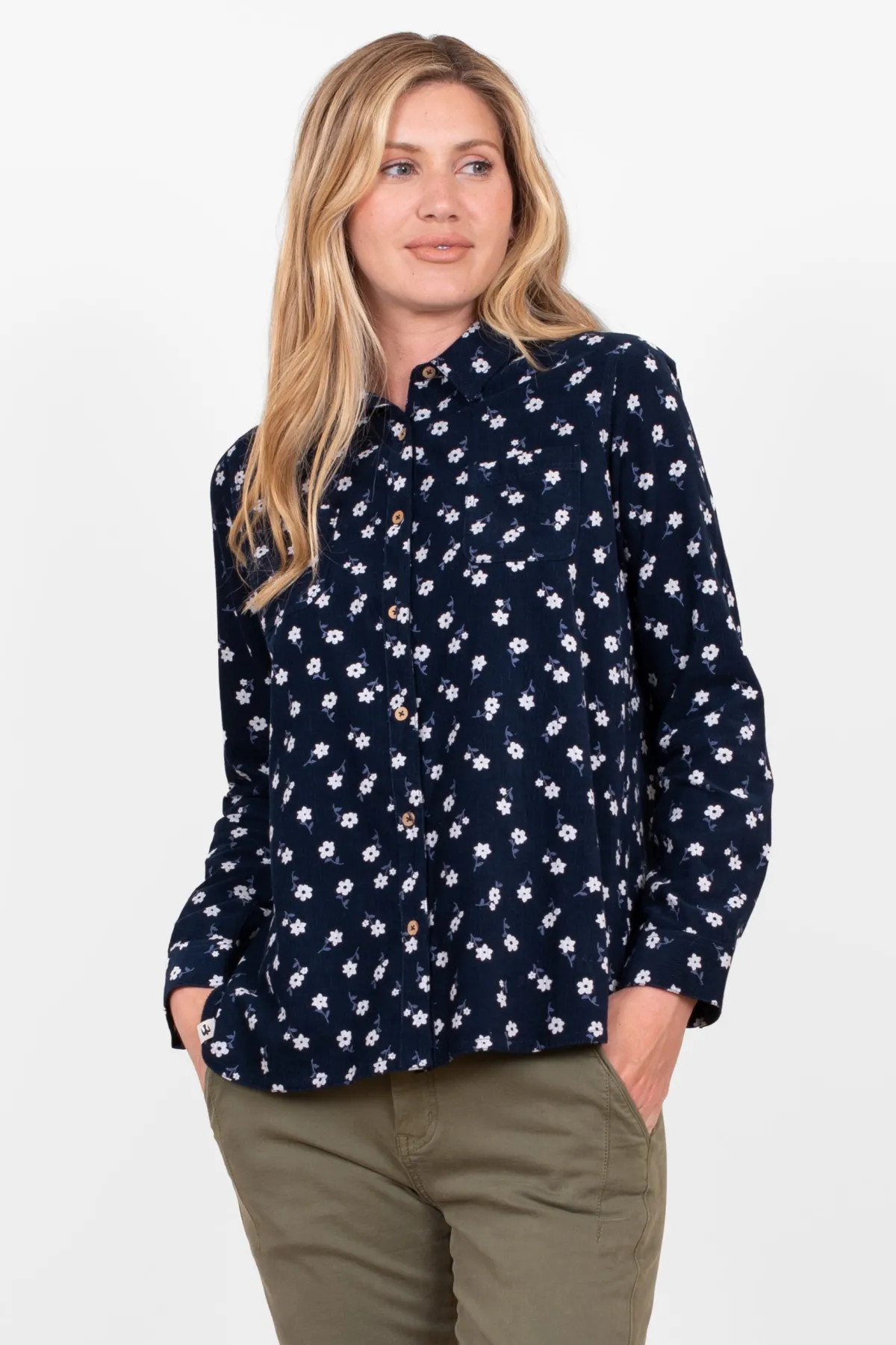 Brakeburn Daisy Cord Shirt Navy Discount