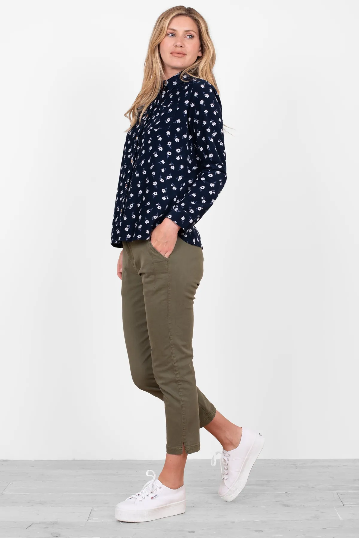 Brakeburn Daisy Cord Shirt Navy Discount