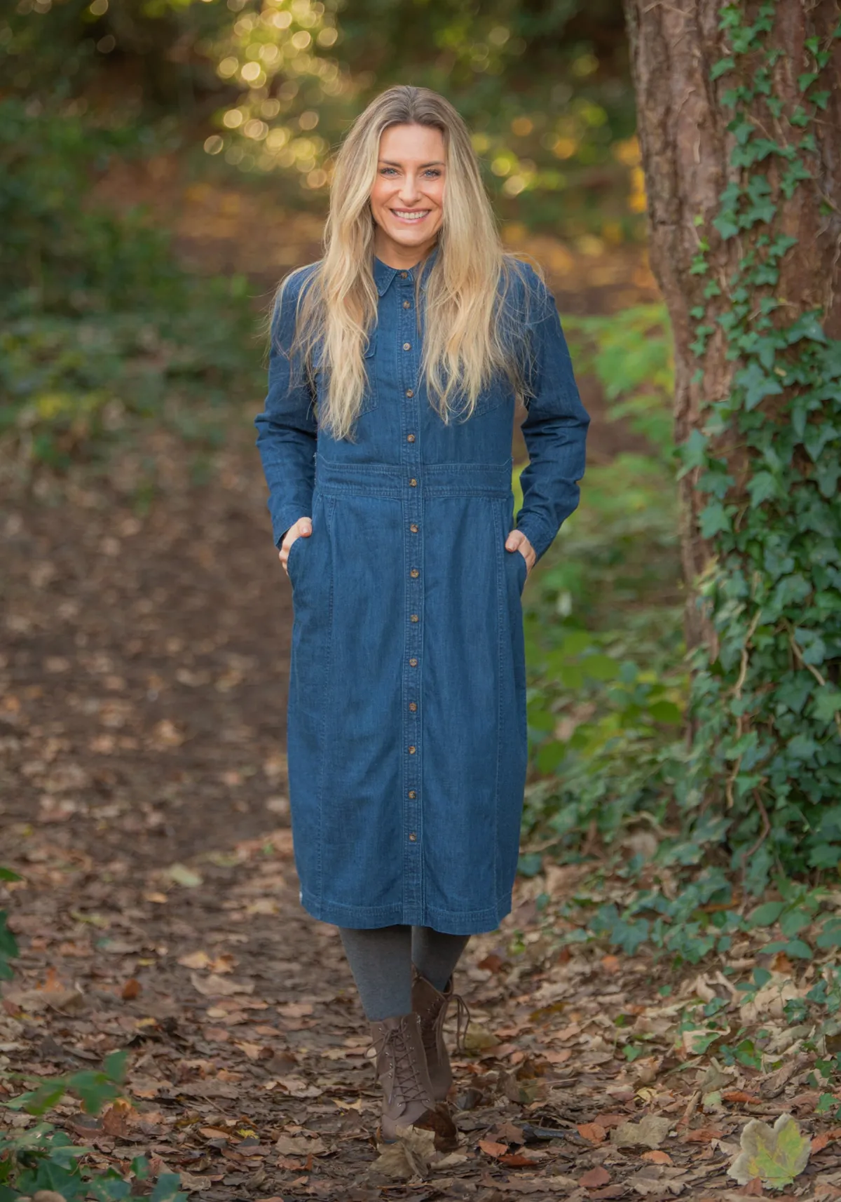 Brakeburn Denim Shirt Dress Blue Cheap