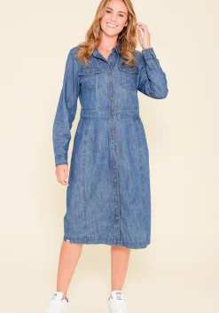 Brakeburn Denim Shirt Dress Blue Cheap