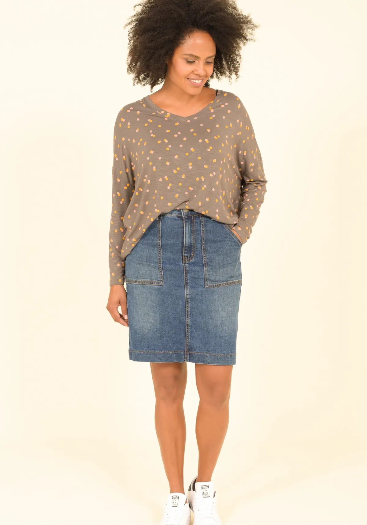 Brakeburn Denim Skirt Blue Outlet