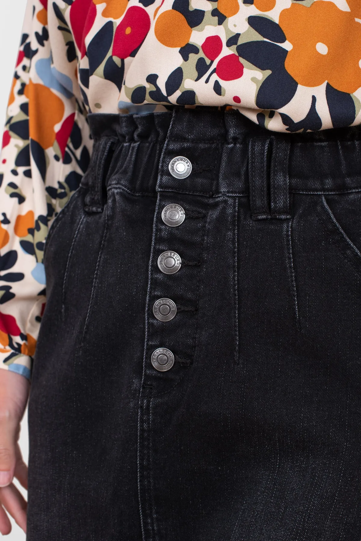 Brakeburn Denim Skirt Black Discount
