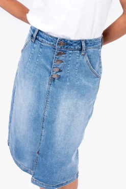 Brakeburn Denim Skirt Blue Cheap