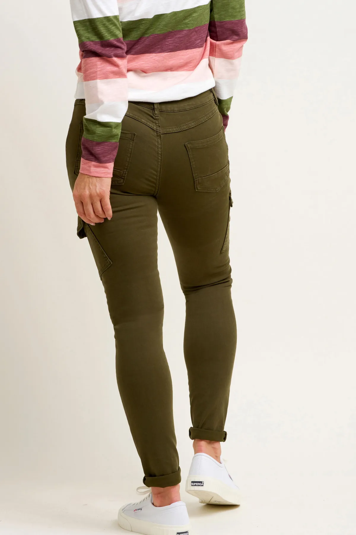 Brakeburn Dianthus Cargo Trousers Khaki Cheap