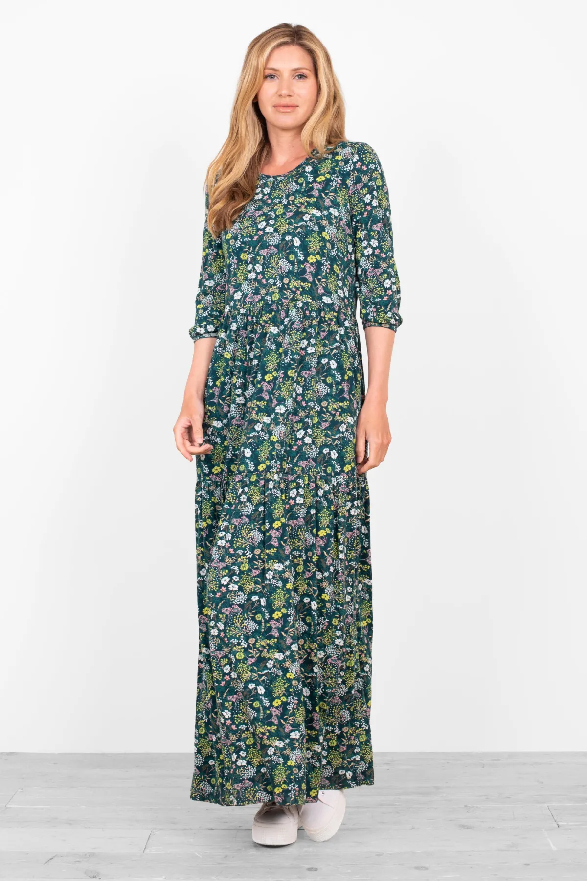 Brakeburn Ditsy Jersey Dress Green Flash Sale