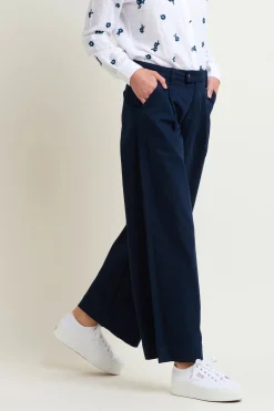 Brakeburn Double Pleat Front Trousers Navy Clearance