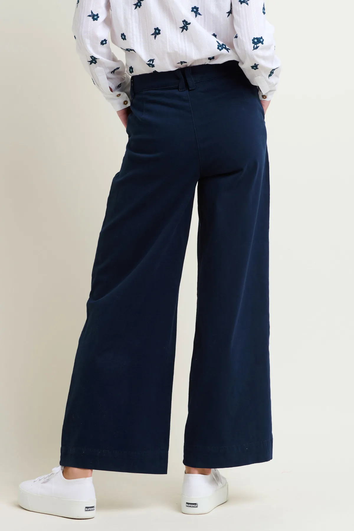Brakeburn Double Pleat Front Trousers Navy Clearance