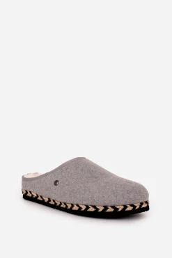Brakeburn Felt Slip On Slipper Grey New