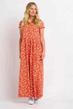 Brakeburn Floating Floral Maxi Dress Coral Online