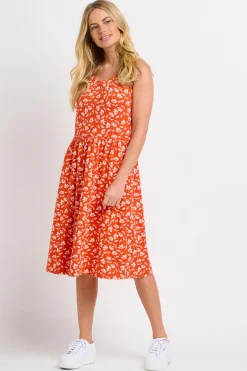 Brakeburn Floating Floral Sleeveless Dress Coral Shop
