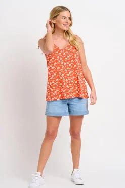 Brakeburn Floating Floral Vest Coral Online