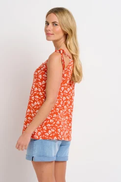 Brakeburn Floating Floral Vest Coral Online
