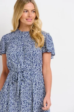Brakeburn Floral Trail Flutter Sleeve Dress Navy Cheap