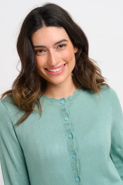 Brakeburn Frill Cardigan Green Fashion