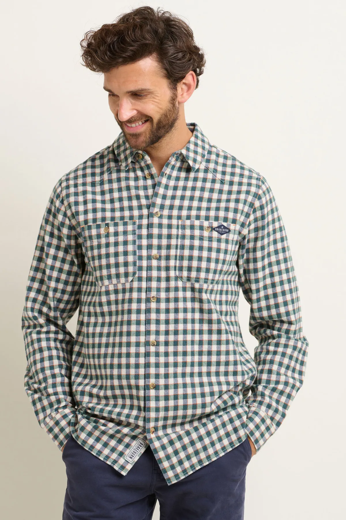 Brakeburn Gingham Shirt Cream Best