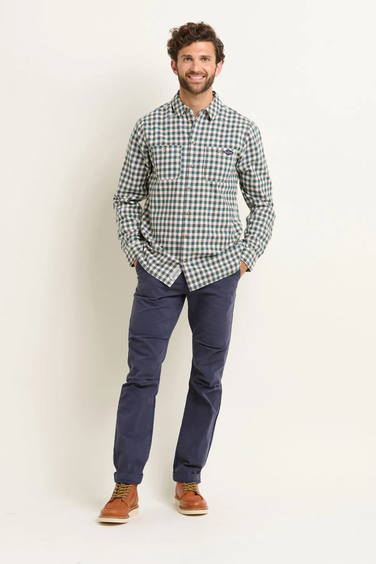 Brakeburn Gingham Shirt Cream Best