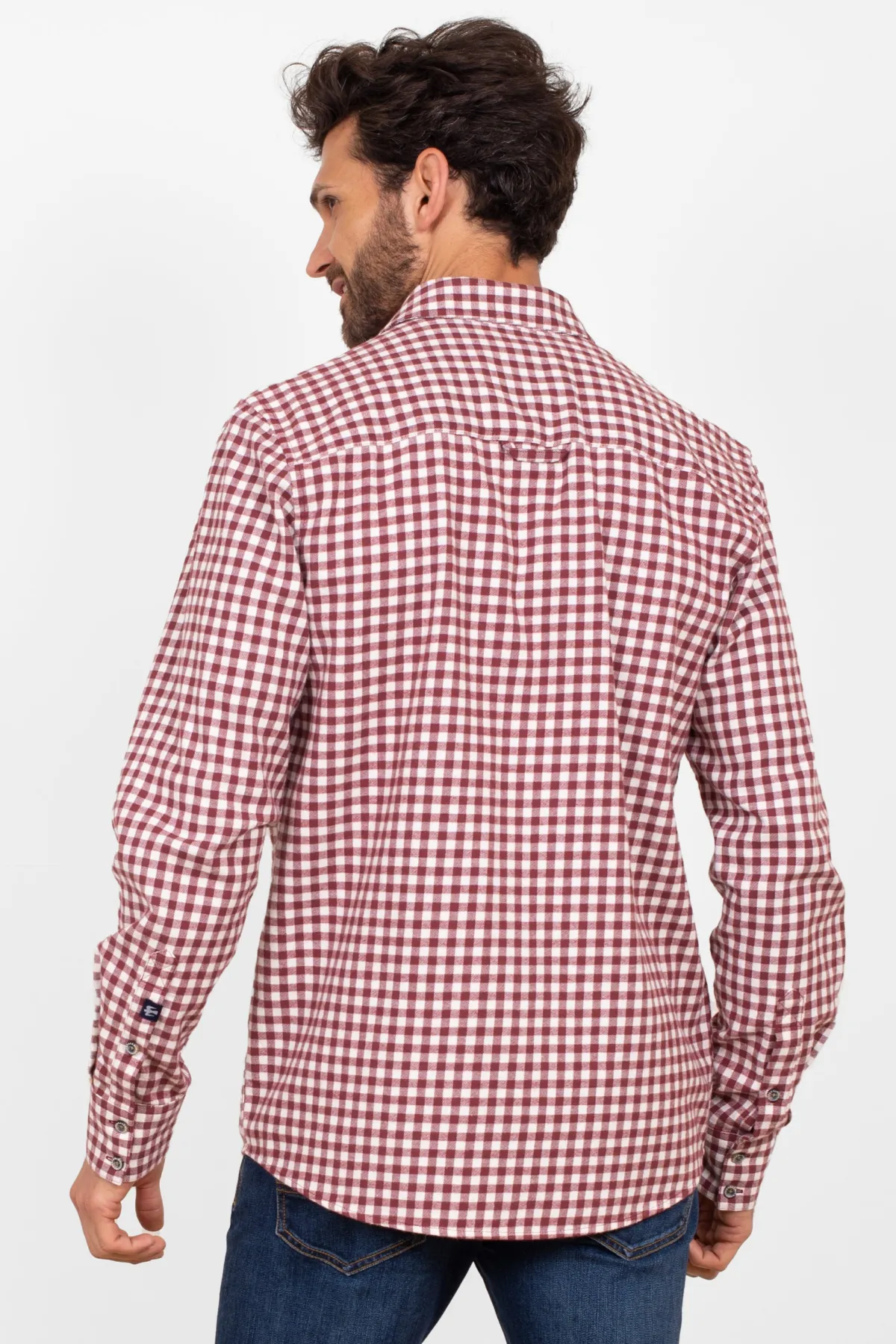 Brakeburn Gingham Shirt Burgundy Hot