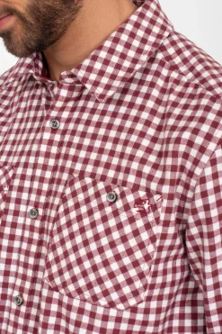 Brakeburn Gingham Shirt Burgundy Hot