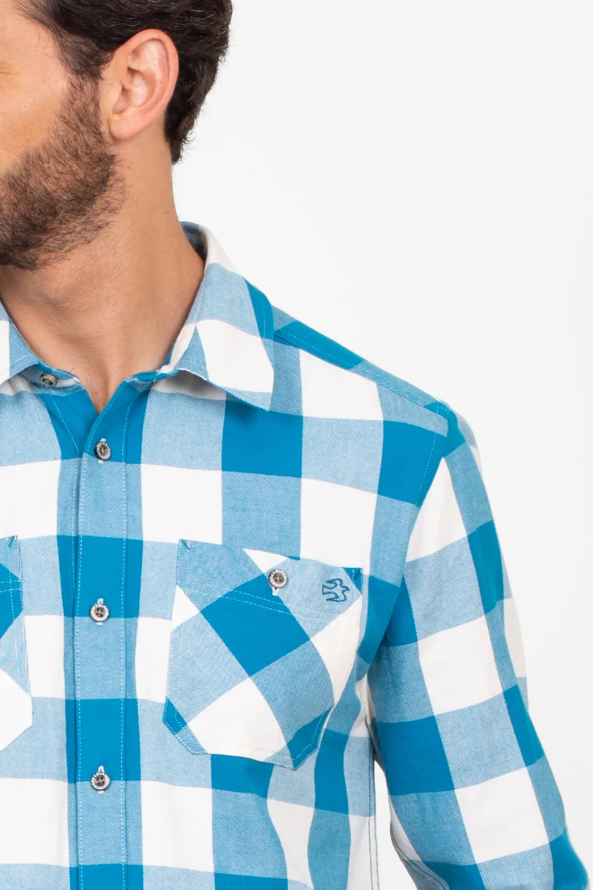 Brakeburn Gingham Shirt Blue Sale