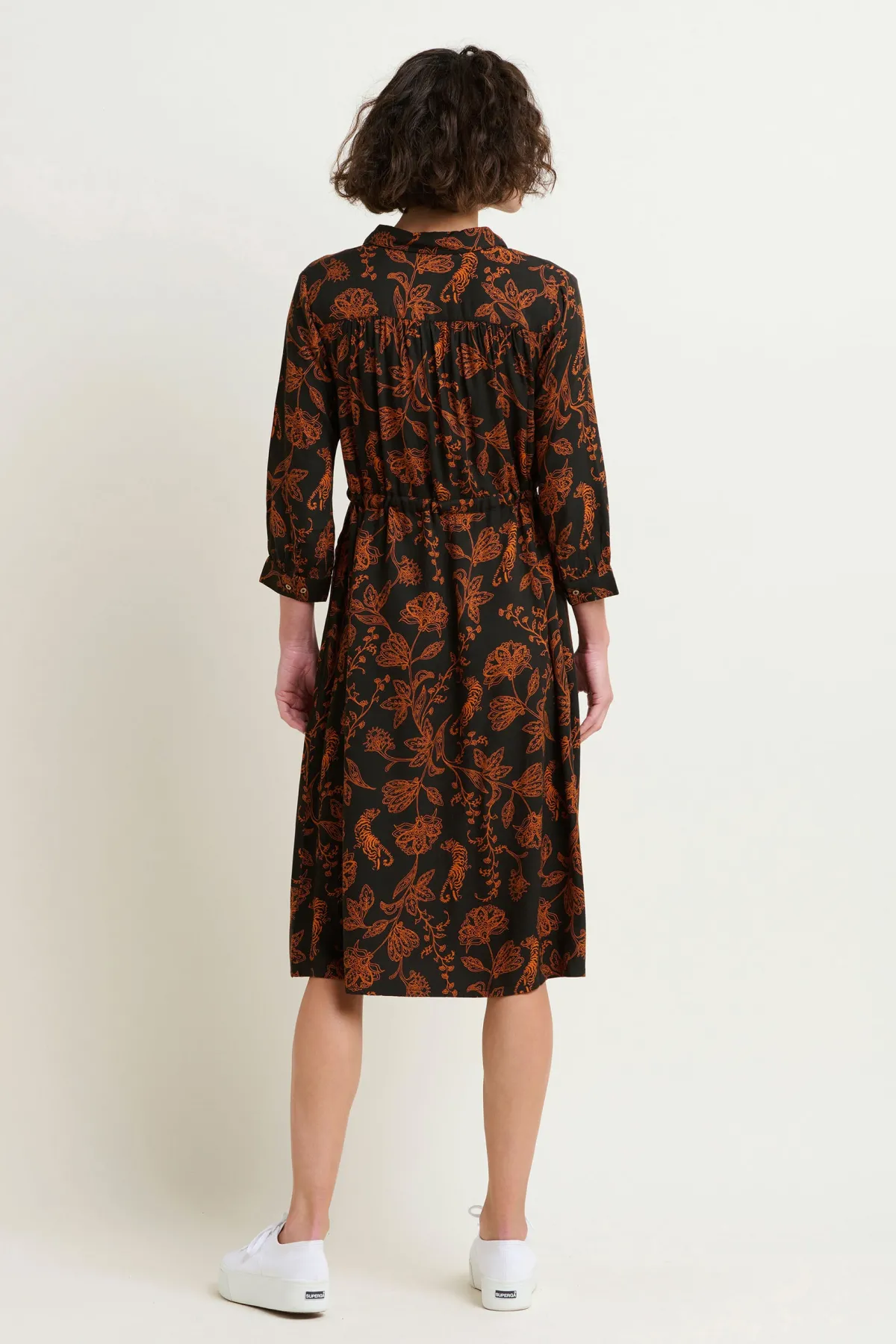 Brakeburn Henna Trail Midi Shirt Dress Black Store