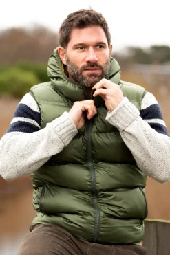 Brakeburn Hooded Gilet Khaki Clearance