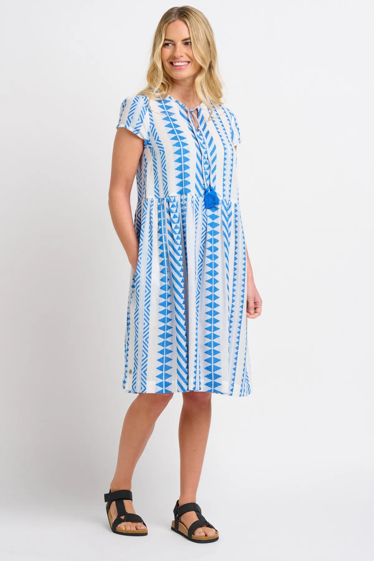 Brakeburn Jaya Dress Blue Clearance
