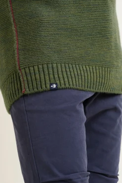 Brakeburn Khaki Quarter Zip Jumper Green Clearance