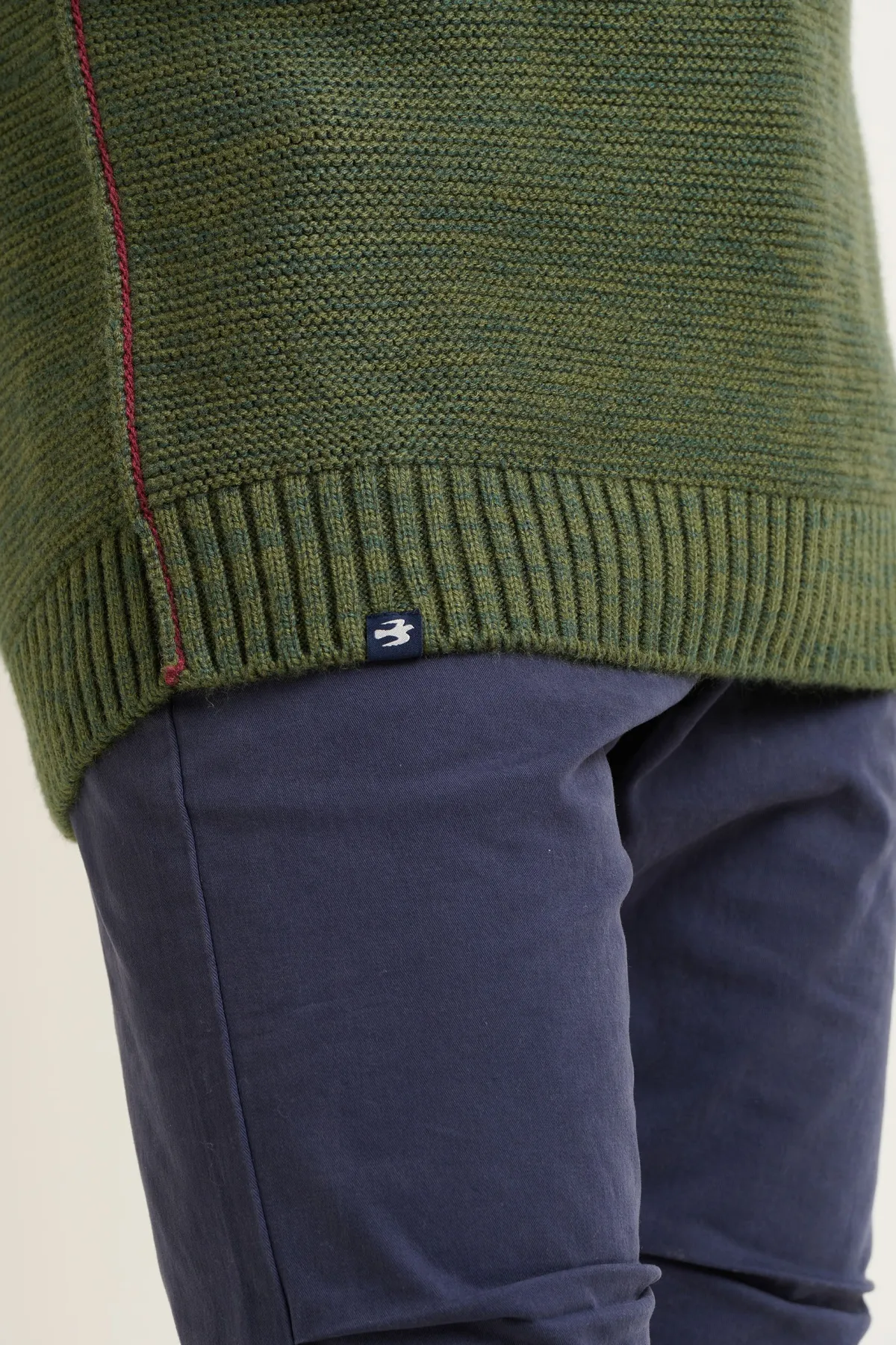 Brakeburn Khaki Quarter Zip Jumper Green Clearance