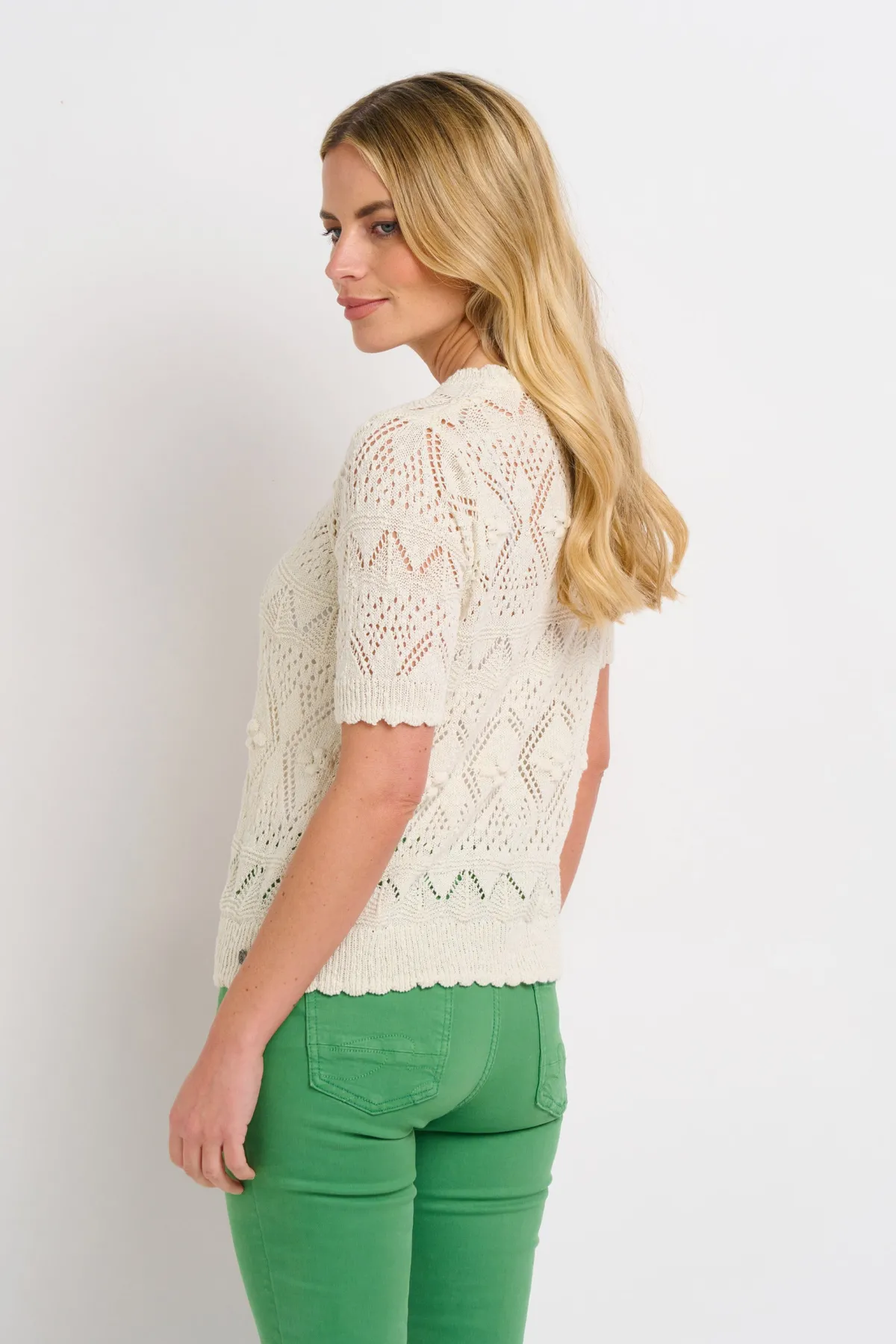 Brakeburn Lace Knit Tee Cream Online