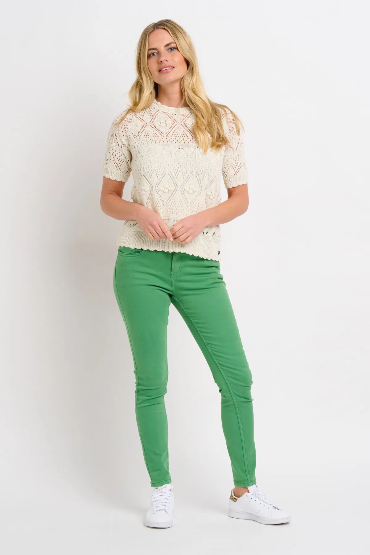 Brakeburn Lace Knit Tee Cream Online