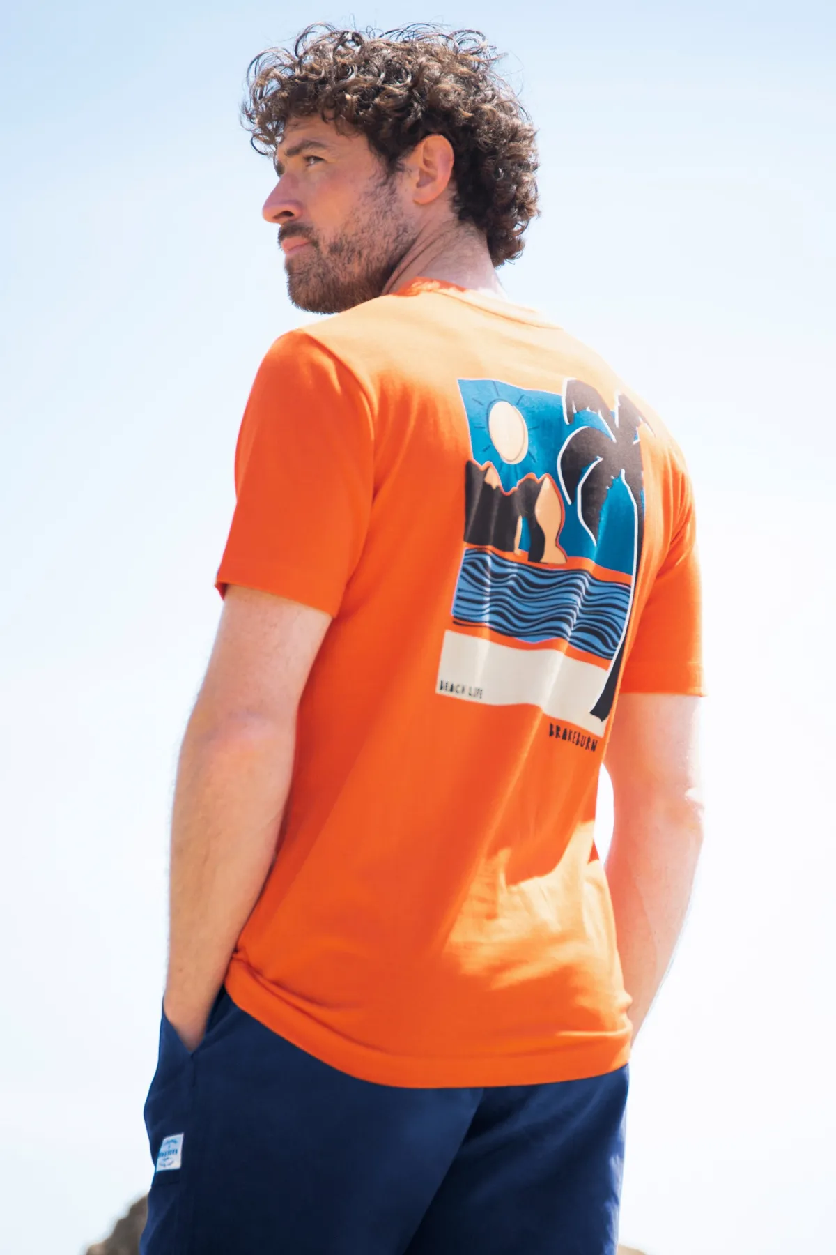 Brakeburn Landscape Lino Orange Tee Multicoloured Outlet