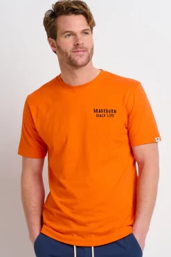 Brakeburn Landscape Lino Orange Tee Multicoloured Outlet