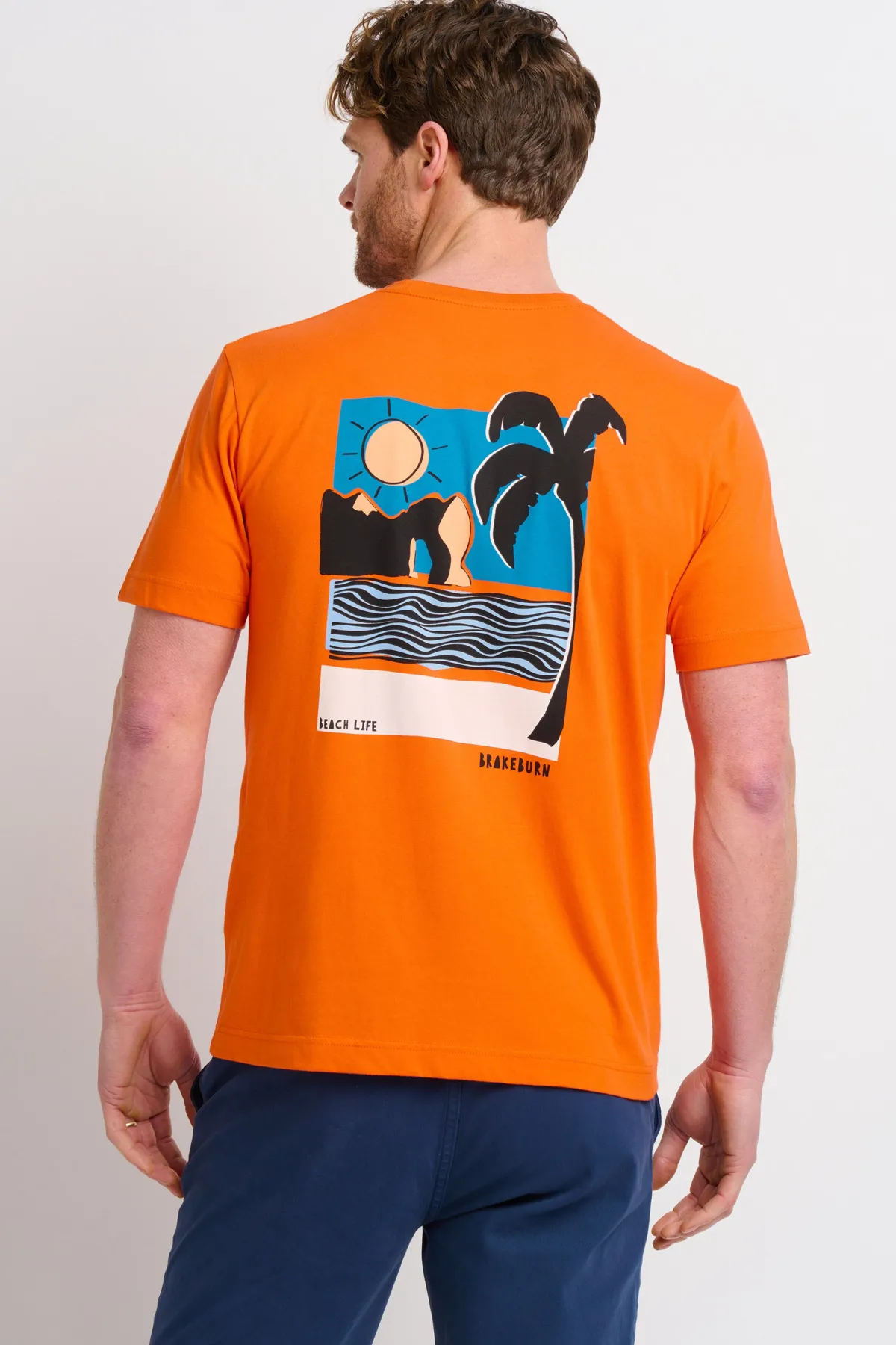 Brakeburn Landscape Lino Orange Tee Multicoloured Outlet