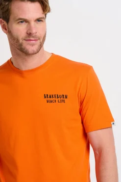 Brakeburn Landscape Lino Orange Tee Multicoloured Outlet