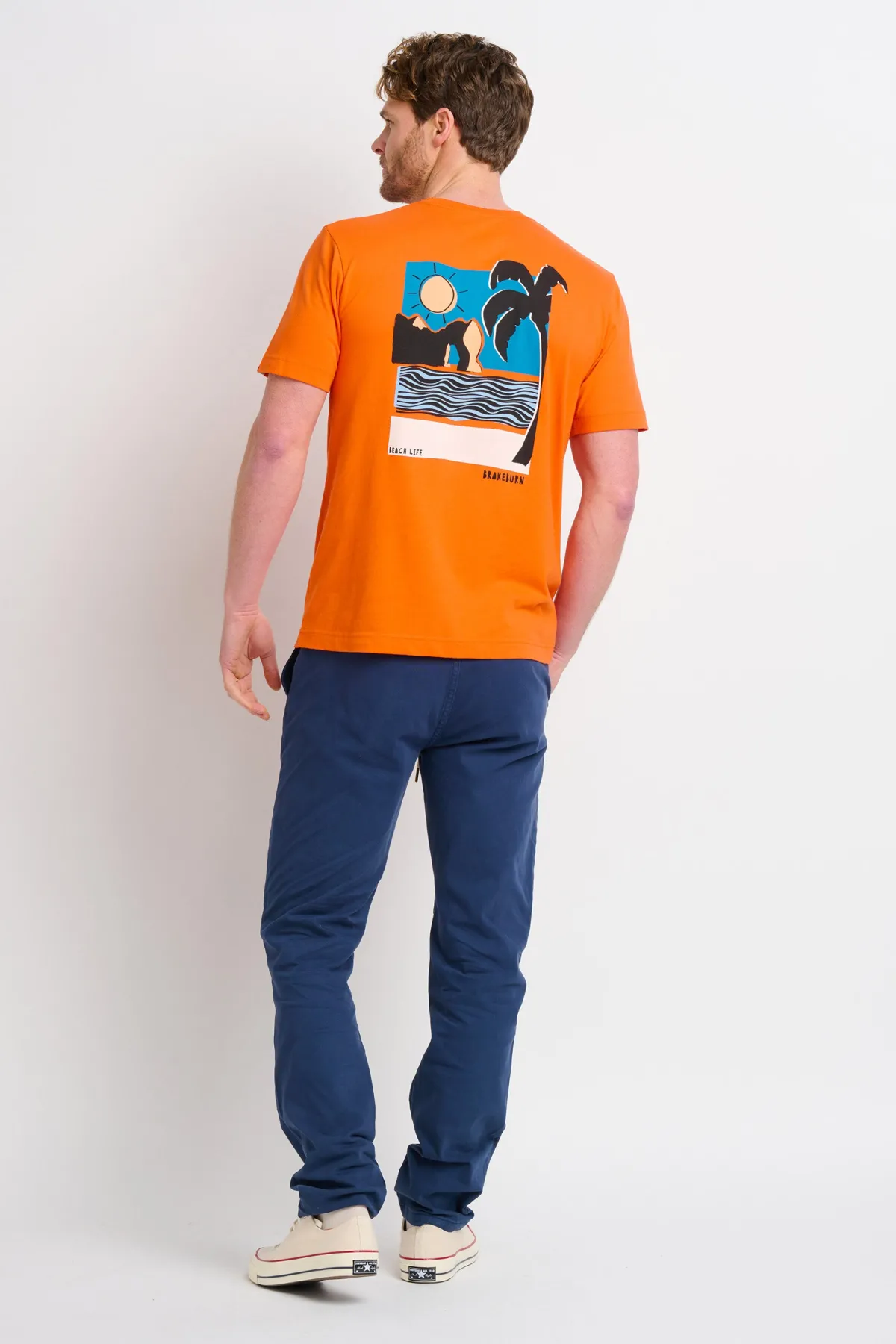 Brakeburn Landscape Lino Orange Tee Multicoloured Outlet