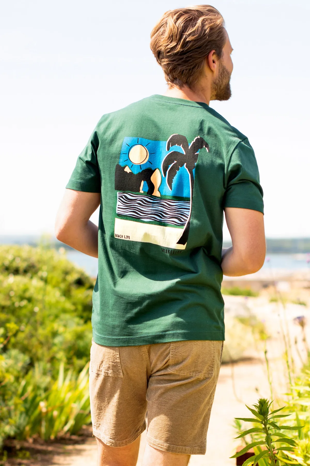 Brakeburn Landscape Lino Tee Green Cheap
