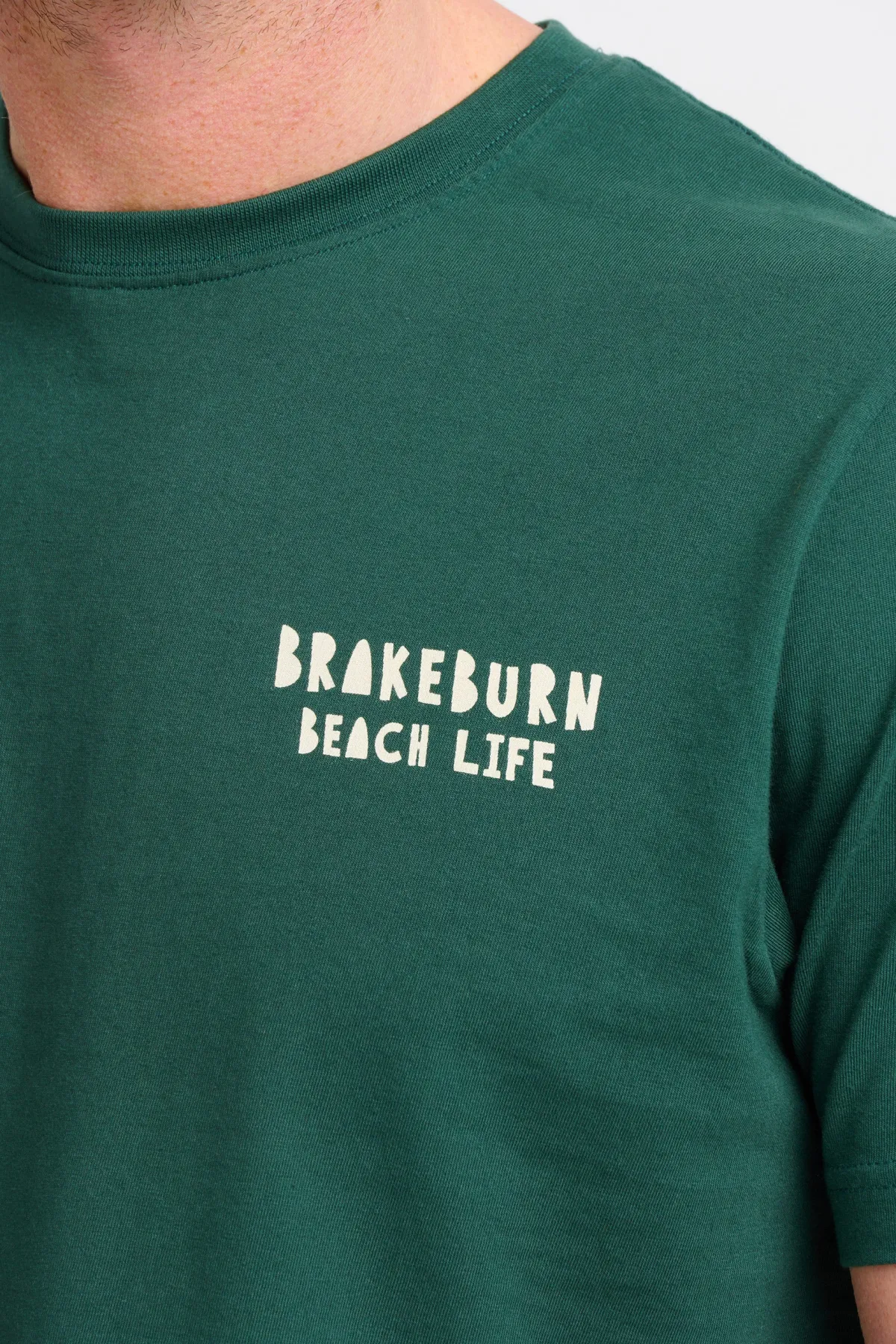 Brakeburn Landscape Lino Tee Green Cheap