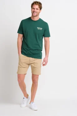 Brakeburn Landscape Lino Tee Green Cheap