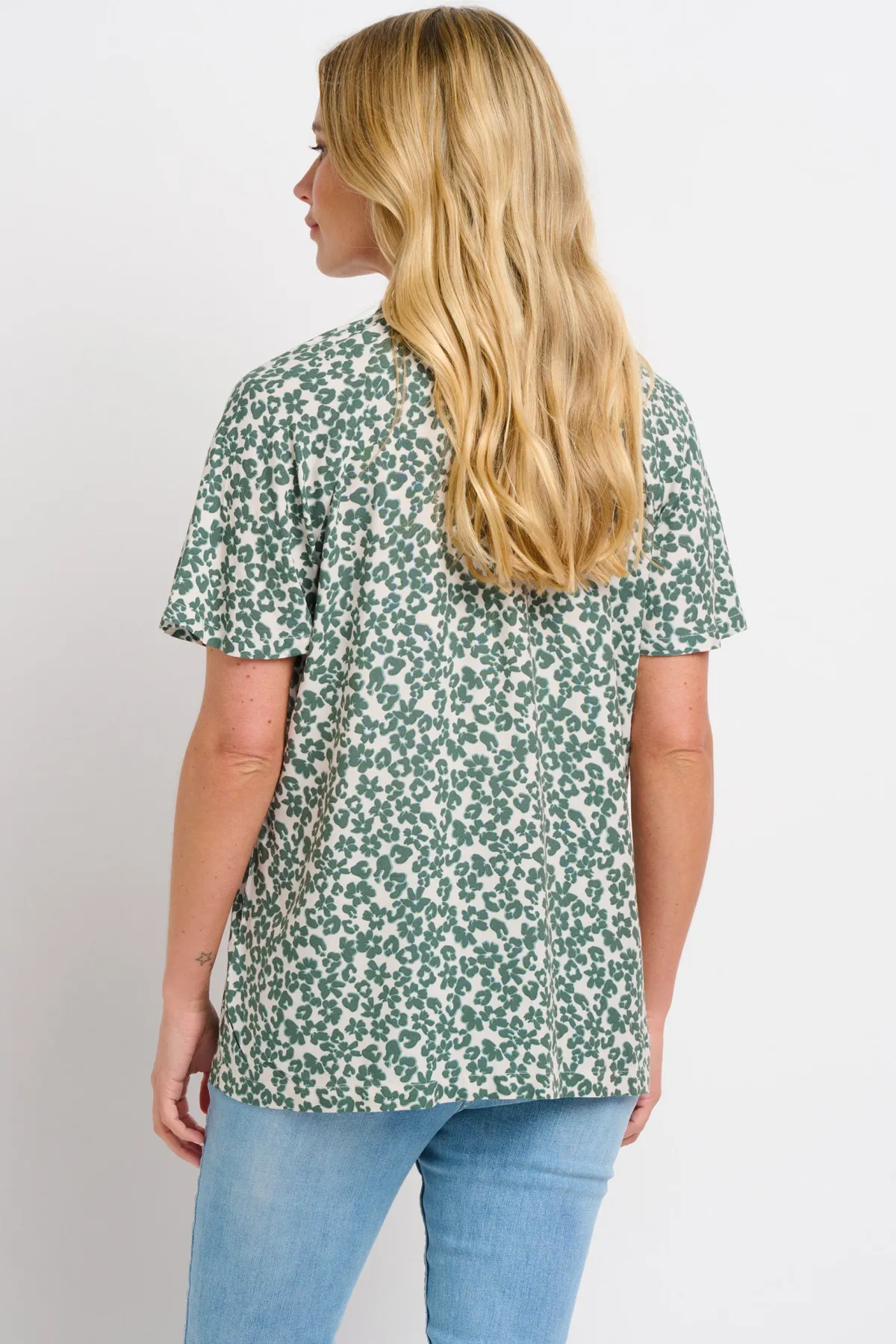 Brakeburn Leopard Floral Blouse Green Fashion