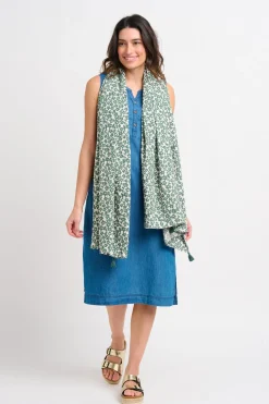Brakeburn Leopard Floral Scarf Green Online