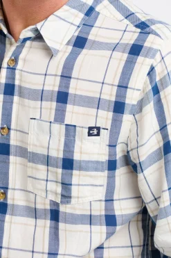 Brakeburn Long Sleeve Checked Shirt Cream Sale