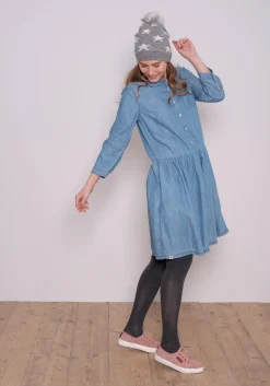 Brakeburn Loose Fit Shirt Dress Blue Flash Sale