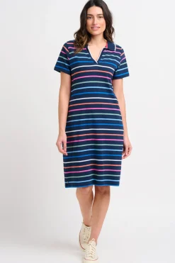 Brakeburn Melody Polo Dress Blue New
