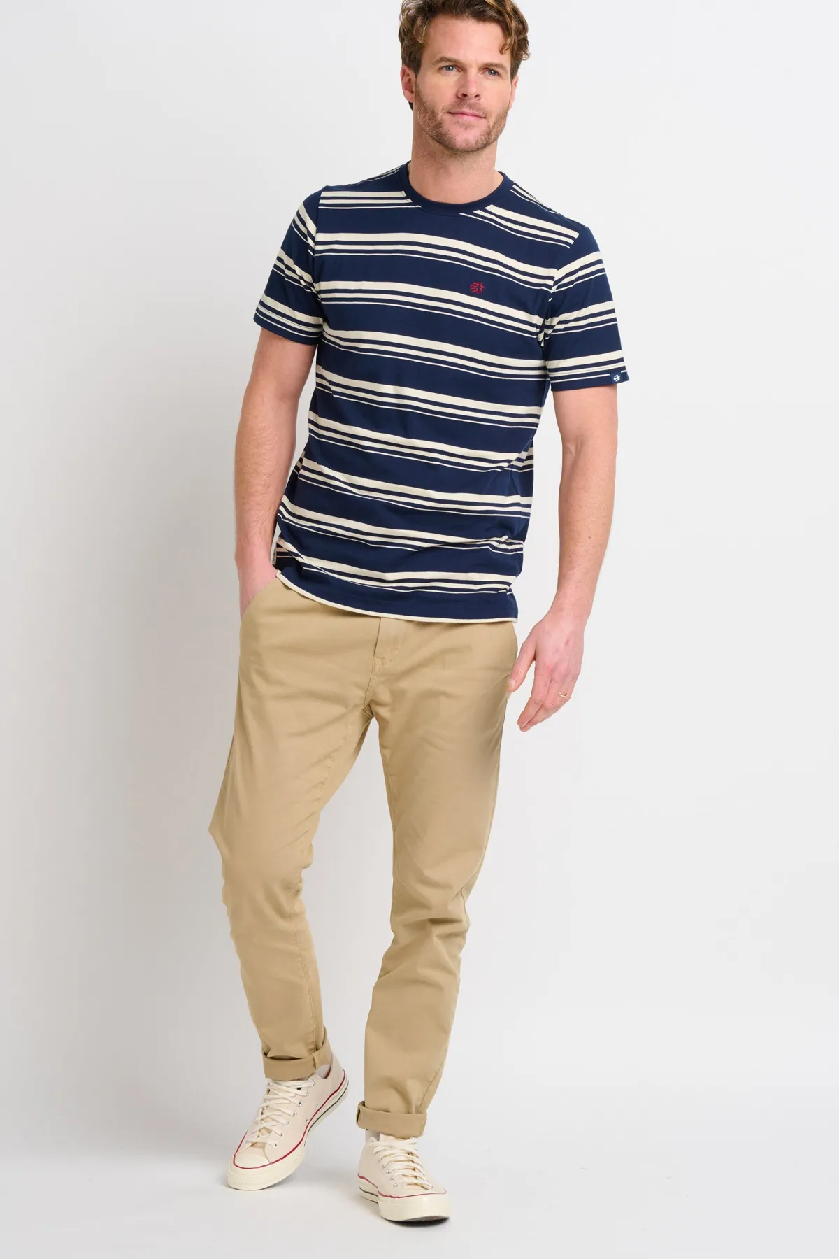 Brakeburn Men'S Stripe Tee Navy Sale
