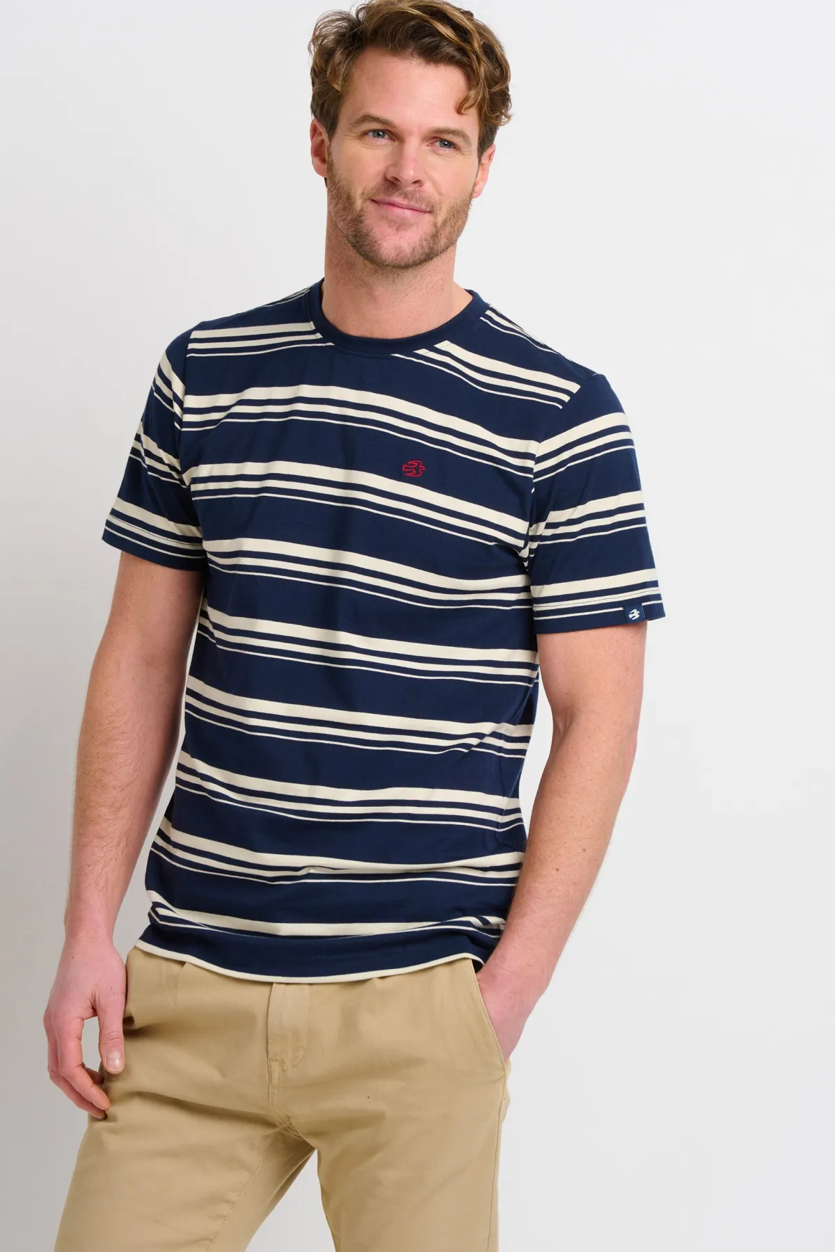 Brakeburn Men'S Stripe Tee Navy Sale