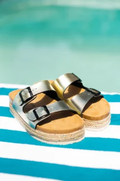 Brakeburn Metallic Flatform Sandals Gold Best Sale