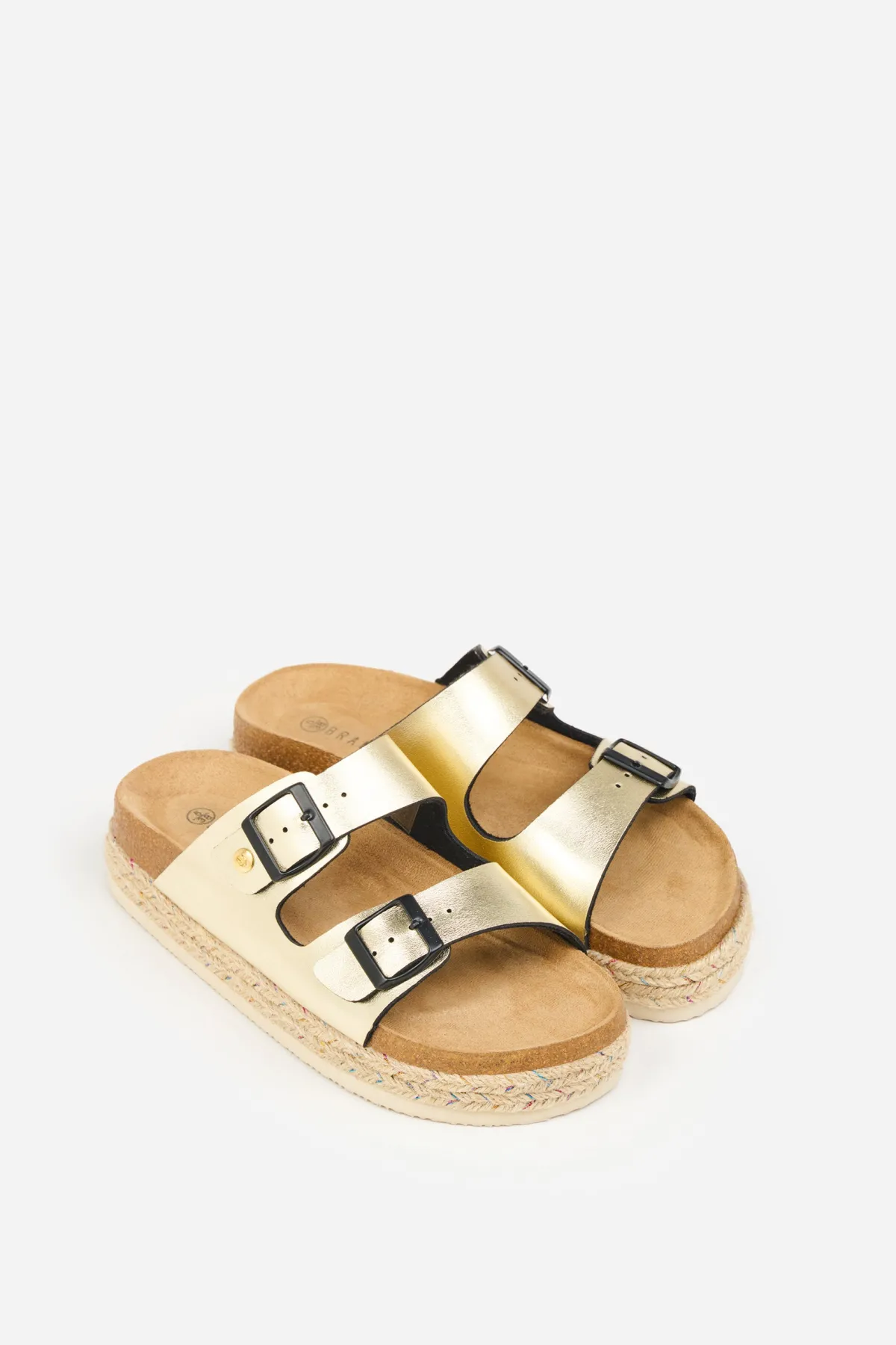 Brakeburn Metallic Flatform Sandals Gold Best Sale