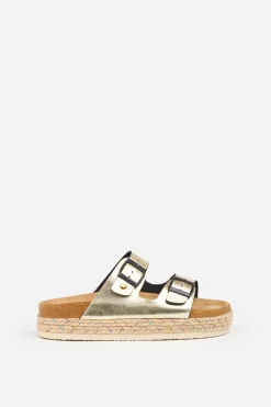 Brakeburn Metallic Flatform Sandals Gold Best Sale